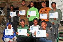Pupils with certificates. Picture taken by Prisence Mashaba during residential photography course organised by Wild Shots Outreach. Kruger National Park, South Africa, June 2017.
