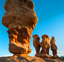 Devils Garden, eroded hoodoo sandstone formations. Grand Staircase-Escalante National Monument, Utah, USA. October.