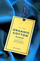 Organic Cotton Label on John Lewis T shirt, London, UK