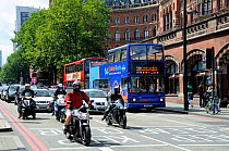 Traffic on Euston Road, one of the most polluted road, in the country, London, England, Britain, UK, August 2014.