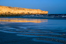 Cliffs on the coast of Banc d'Arguin National Park UNESCO World Heritage Site, Mauritania.