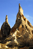 Troglodyte villages and underground towns. Goreme National Park and the Rock Sites of Cappadocia UNESCO World Heritage Site. Turkey. December 2006.