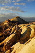 Landscape modified by the erosion process. Goreme National Park and the Rock Sites of Cappadocia UNESCO World Heritage Site. Turkey. December 2006.