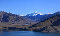 Upland plateau (4000-5000 m) with lakes, Tajik National Park (Mountains of the Pamirs) UNESCO World Heritage Site, Tadjikistan, June 2014