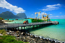 Island Trader ship carrying goods to Lord Howe island, Lord Howe Island Group UNESCO Natural World Heritage Site, New South Wales, Australia, October 2012.
