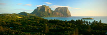 Lidgbird and Gower Mounts seen from Malabar Hill, Lord Howe island, Lord Howe Island Group UNESCO Natural World Heritage Site, New South Wales, Australia, October 2012.