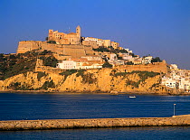 Fortified city of Dalt Vila, Ibiza city, Ibiza biodiversity and culture UNESCO World Heritage Site, Spain.