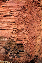 Basaltic columns rock,  Scandola reserve,   Gulf of Porto UNESCO World Heritage Site, Regional Natural Park of Corsica, Corsica, France, May 2011.