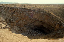 Sinkhole 'Gypsum cave' full of gypsum crystals, Kugitang plain, Turkmenistan 1990