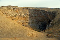Sinkhole 'Gypsum cave' full of gypsum crystals, Kugitang plain, Turkmenistan 1990