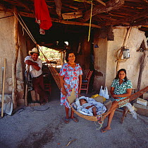 Family with baby in La Higuera, Sierra Alamos, Mexico 1992