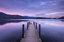 Ashness launch/jetty, Ashness, sunset, Derwent Water, The Lake District, Cumbria, UK. October 2016.