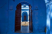Door in the Blue City,  Jodhpur, Rajasthan, India. March 2015