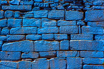 Brick wall in the Blue City, Jodhpur, Rajasthan, India.