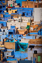 Aerial view of The Blue City, Jodhpur, Rajasthan, India. March 2015
