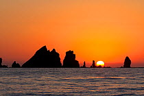 Sunrise, Harinoiwa, Mukojima, Ogasawara Islands UNESCO World Heritage Site, Japan November 2012.