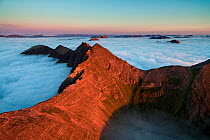 Aerial view of Teallach and low lying clouds, Scotland, UK.