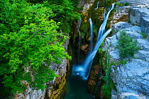 Waterfall on the River Aso, Anisclo Canyon, Ordesa y Monte Perdido National Park, Pyrenees, Aragon, Spain, July