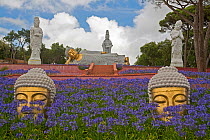 Buddha statues in Buddha Eden Garden, a 35 hectare park with fields, lakes and gardens. Carvalhal, Portugal. July 2014.