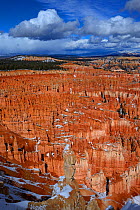 Hoodoos formations, patterns formed by erosion in sandstone, Bryce Canyon National Park, Utah, USA, March.