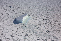 Aerial view of sea ice, near Cape Evans, Ross Island, Ross Sea, Antarctica. Photographed for The Freshwater Project