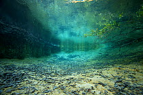 Underwater view in Travertine springs, landscape in Huanglong Scenic and Historic Interest Area UNESCO World Heritage Sites, Sichuan, China. August . Photographed for The Freshwater Project