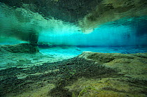 Underwater view in Travertine springs, landscape in Huanglong Scenic and Historic Interest Area UNESCO World Heritage Sites, Sichuan, China. August . Photographed for The Freshwater Project