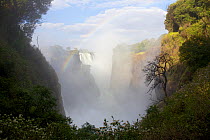 Victoria Falls Waterfall, Zambezi River at the border of Zimbabwe and Zambia, Mosi-oa-Tunya / Victoria Falls UNESCO World Heritage Site. Photographed for The Freshwater Project in July 2014