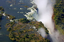 Aerial view of Victoria Falls Waterfall,  Zambezi River at the border of Zimbabwe and Zambia, Mosi-oa-Tunya / Victoria Falls UNESCO World Heritage Site. Photographed for The Freshwater Project in July...