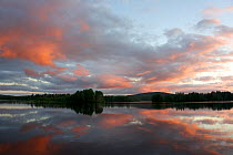 Sunset over Ume River area, Jeanoeaakoe, Swedish Lapland, Sweden, July. Photographed for The Freshwater Project