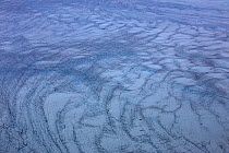 Aerial view of ice cap north-east of Sermeq Kujalleq Glacier, Ilulissat Icefjord UNESCO World Heritage Site, Sermersuaq / Greenland ice sheet, Greenland. August 2014 Photographed for the Freshwater Pr...