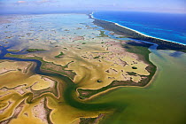 Aerial shot of the Laguna Sian Ka'an, freshwater lagoon, at edge of the sea, close to Boca Paila, Quintana Roo, Yucatan Peninsula, Mexico . Photographed for The Freshwater Project February 2014