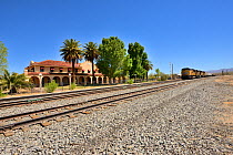 Railroad outside Kelso Depot,  the Mojave National Preserve Visitors Center, Arizona, USA, June.