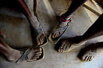 Maasai men's shoes, Masai Mara, Kenya. August 2017.