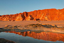 Reflections on the waters along the beach. Spectacular views of ochre-coloured earth and sandstone cliffs, white sands and aquamarine waters of the Dampier Peninsula is one of the most spectacular coa...