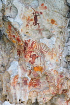 Ancient rock art painting galleries, Aiduma Island, near the Mainland New Guinea, Western Papua, Indonesian New Guinea