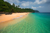 Beach at the north of Principe Island, Democratic Republic of Sao Tome and Principe, Gulf of Guinea.