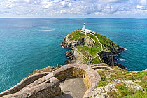 South Stack Lighthouse situated off Holy Island near Holyhead Anglesey, North Wales, UK, September.