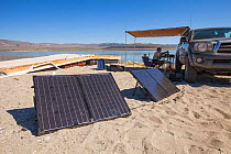 Scientific field site on the shores of Mono Lake, California, USA. July