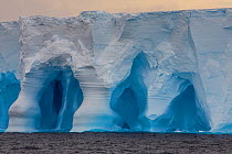 Iceberg, eroded by waves, Ross Sea, Antarctica. February 2017. Photographed for the Freshwater project.