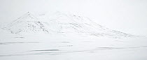 Landscape of Adventdalen, Svalbard, Norway, March 2014.