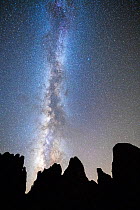 Milky Way over Kofa Queen Canyon, Kofa Mountains,  Kofa National Wildlife Refuge, Arizona, USA. September 2017.