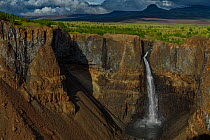 Waterfall in Putoransky State Nature Reserve, Putorana Plateau, Siberia, Russia