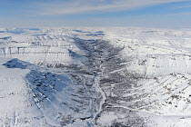 U shaped valley in Putoransky State Nature Reserve, Putorana Plateau, Siberia, Russia, April 2012.