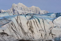 Skaftafellsjokull, glacier coming from Vatnajokull, Skaftafell National Park, southern Iceland, February 2015