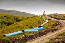 A 700 Kw hydro pwer scheme being constructed on the slopes of Ben More on Mull, Scotland, UK.