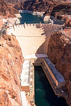 The Hoover Dam and Lake Mead hydro electric plant, which is at very low levels following a four year drought