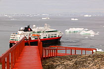 Cruise ship off Illulisat, Greenland, July 2008.
