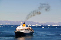 Cruise ship off Illulisat,  Greenland, July 2008.