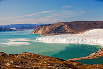The Eqip sermia glacier that is receeding rapidly due to global warming on the west coast of Greenland.